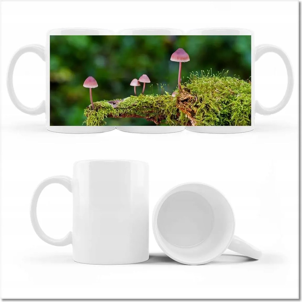 Nyomott mintás bögre Gombák a mohán Makro