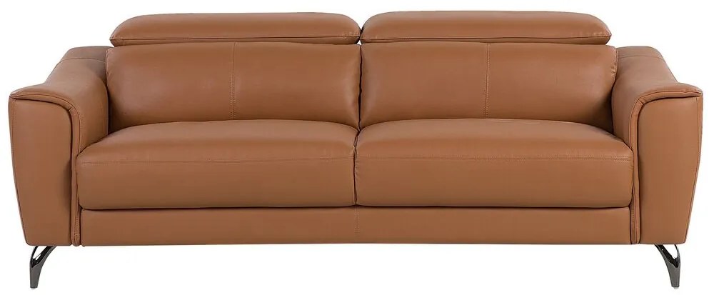 Kifinomult Aranybarna Bőr Kanapé NARWIK Beliani