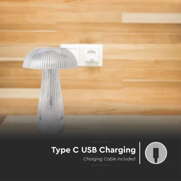 LED Dimmelhető tölthető asztali lámpa LED/1W/5V 3000-6000K 1800 mAh átlátszó