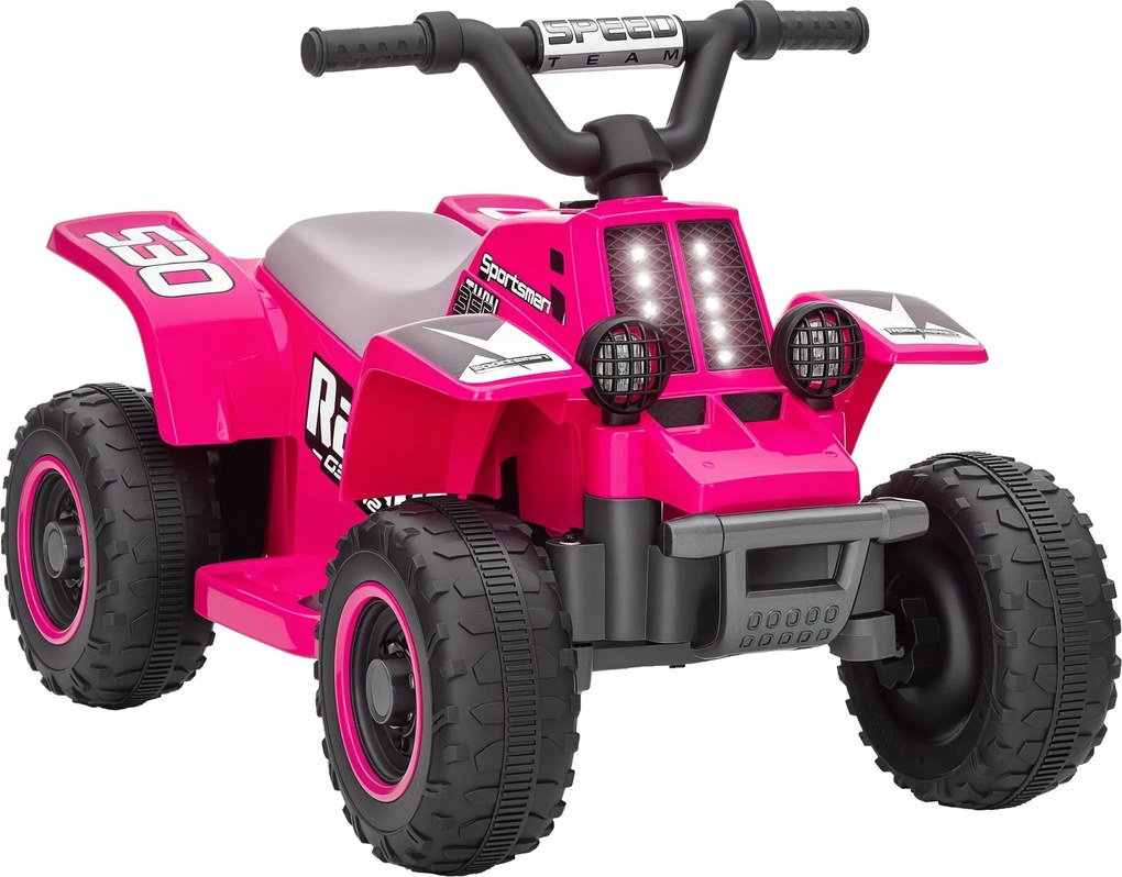 AIYAPLAY Gyerek Elektromos Quad Játékautó Előre és Hátra Haladási Funkcióval, LED Fényekkel és Különleges Hangjelzéssel, 1,5-3 Éves Gyermekeknek 3 km/