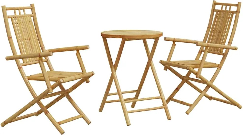 vidaXL 3 részes bambusz bisztrószett