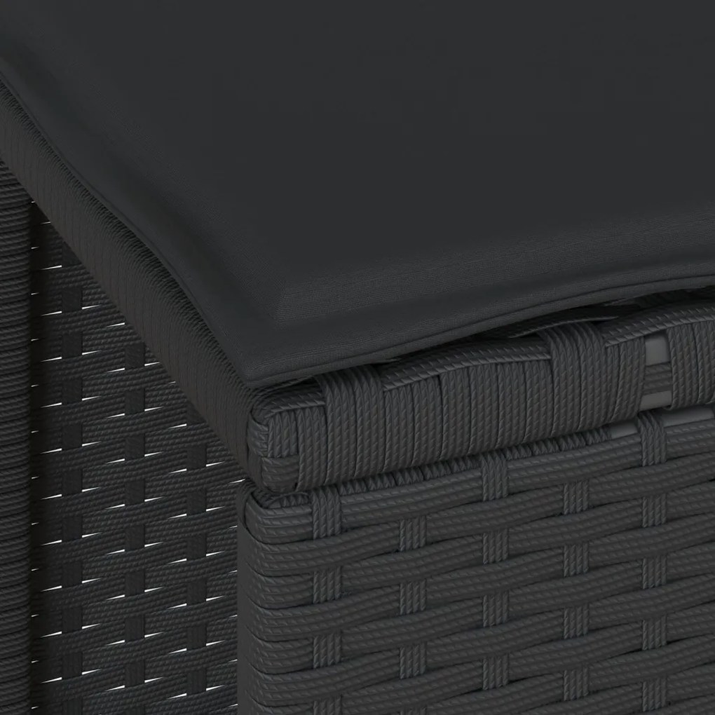 Kert étkező szett Fekete Poli rattan