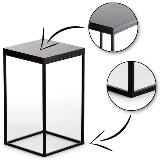 BASICLOFT virágtartó állvány 40x24 cm fekete