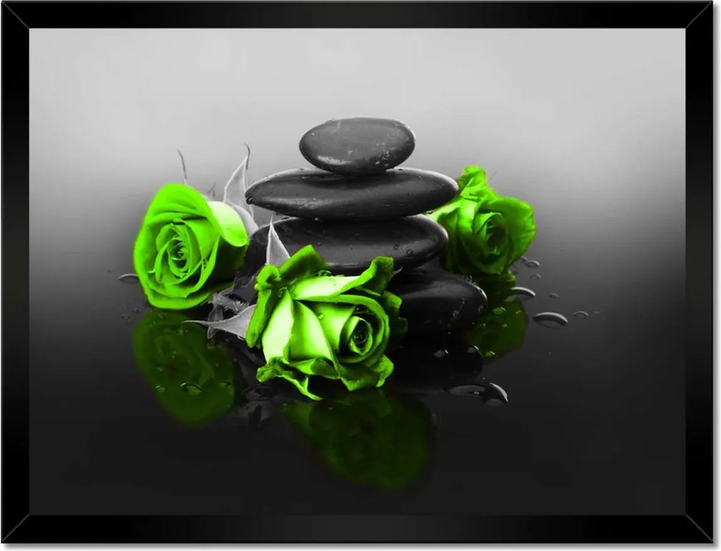 Poszter keretben 40x30 Lime rózsa Spa