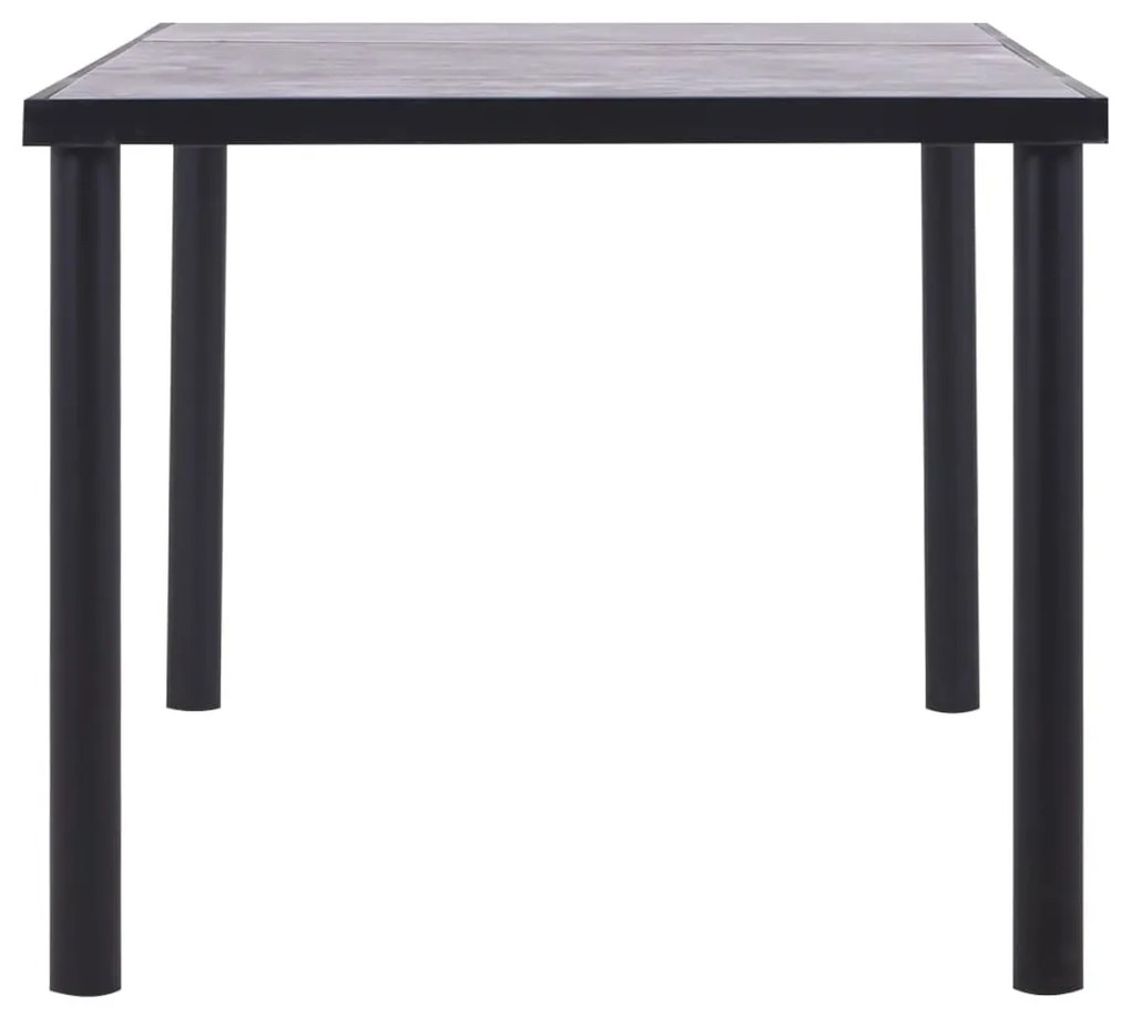 Fekete és betonszürke MDF étkezőasztal 180 x 90 x 75 cm