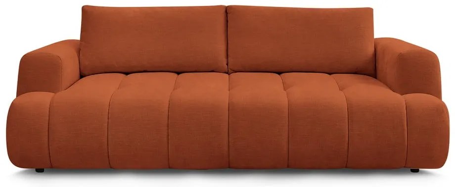 Téglavörös kinyitható-tárolóhelyes kanapé 251 cm Fuji – Bobochic Paris