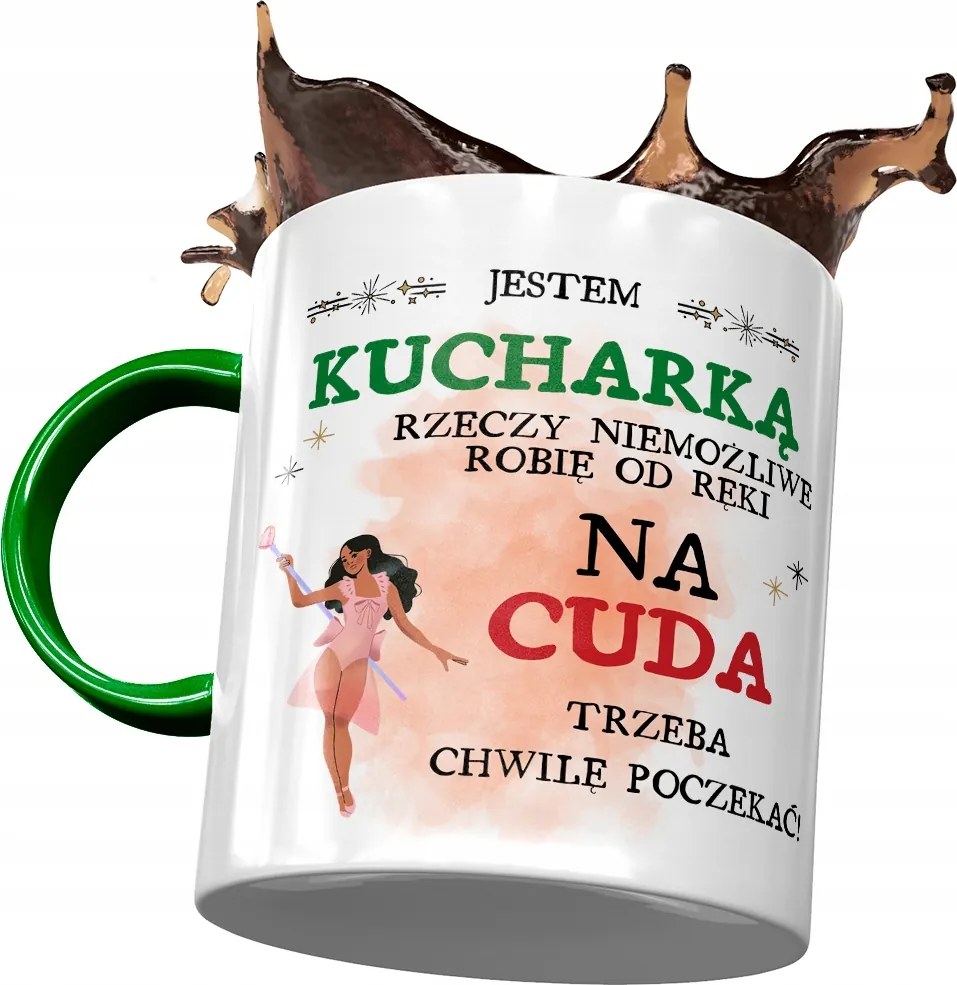 Zöld Bögre Szakácsnőnek Szakácsnő vagyok Ajándék Nyomtatott Fotóval