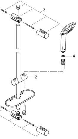 GROHE 27230001 - EUPHORIA 110 Duo 600 mm zuhanygarnitúra, fényes króm