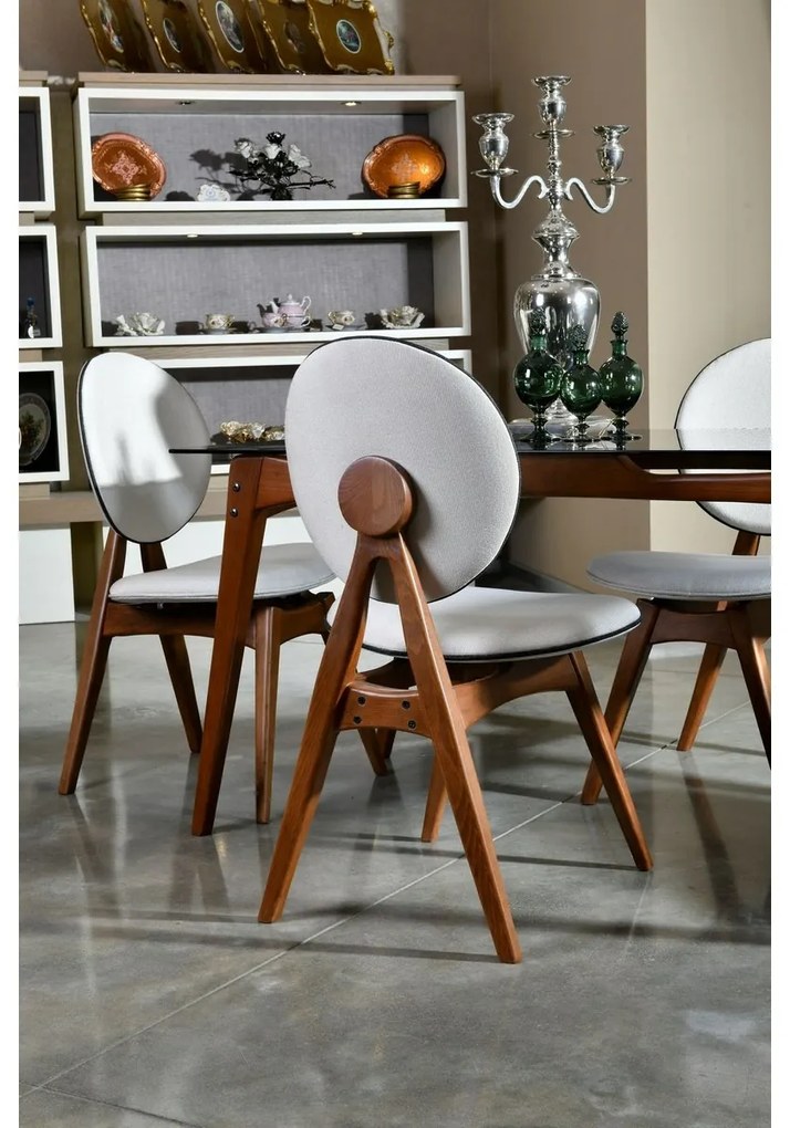Touch Cream and Walnut étkezőszék szett, 2 db
