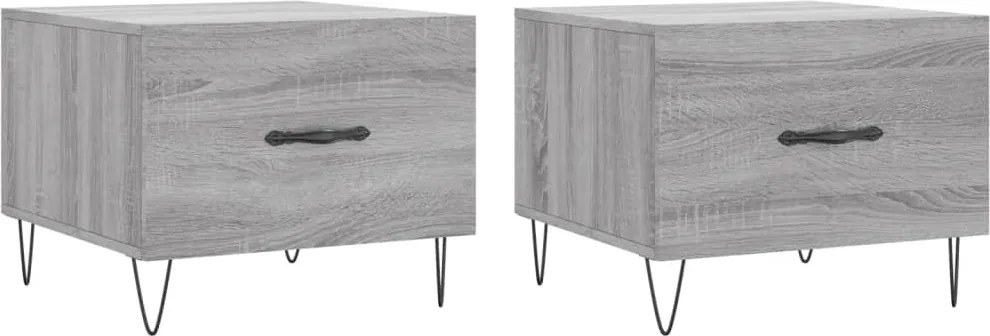 vidaXL 2 db szürke sonoma szerelt fa dohányzóasztal 50 x 50 x 40 cm
