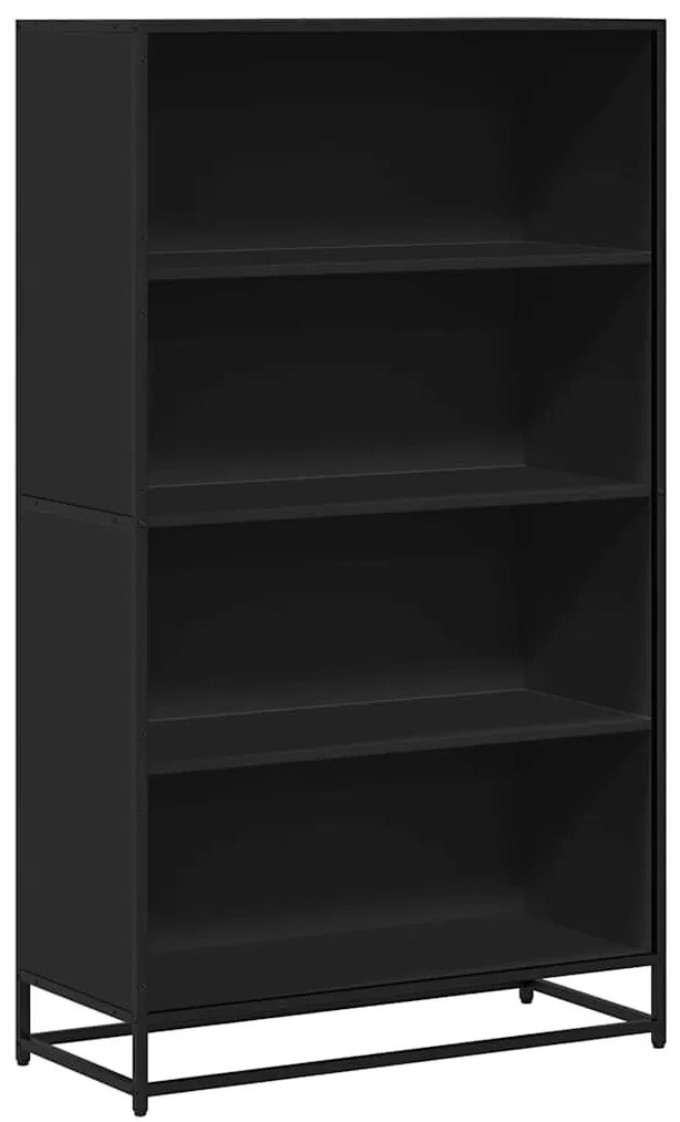 fekete szerelt fa könyvszekrény 80,5 x 35 x 139 cm