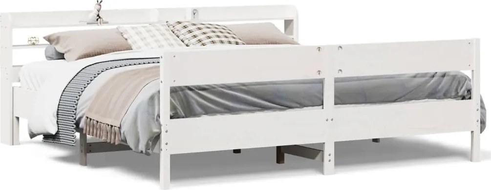 vidaXL fehér tömör fenyőfa ágy matrac nélkül 200 x 200 cm