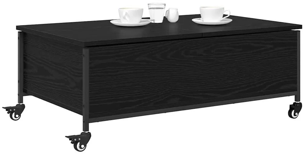 vidaXL Dohányzóasztal Fekete tölgy 91 x 55 x 32 cm Faanyag