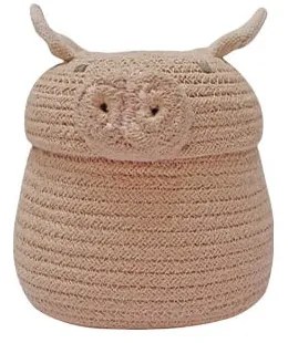 Világos rózsaszín textil játéktároló kosár ø 17x15 cm Mini Peggy the Pig – Lorena Canals