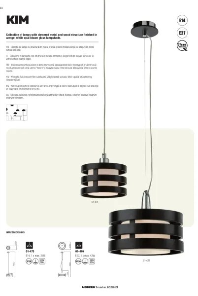 Redo 01-627 - KIM rúdra szerelt csillár 4xE14/28W/230V fényes króm/fekete