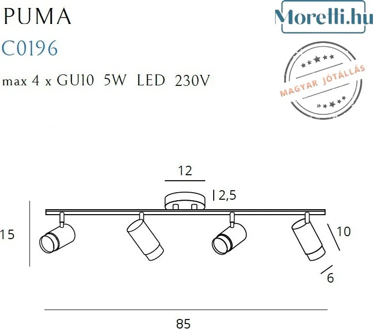 Mennyezeti Lámpa Fekete MAXLIGHT C0196