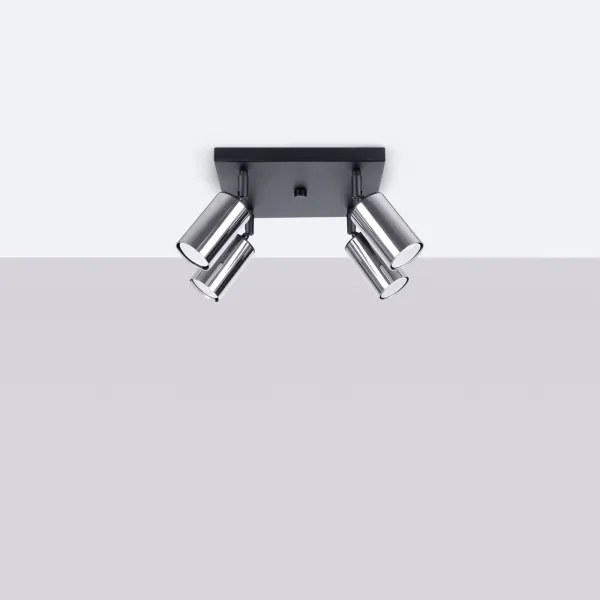 Sollux SL.1370 - Spotlámpa WINX 4xGU10/10W/230V fekete/króm