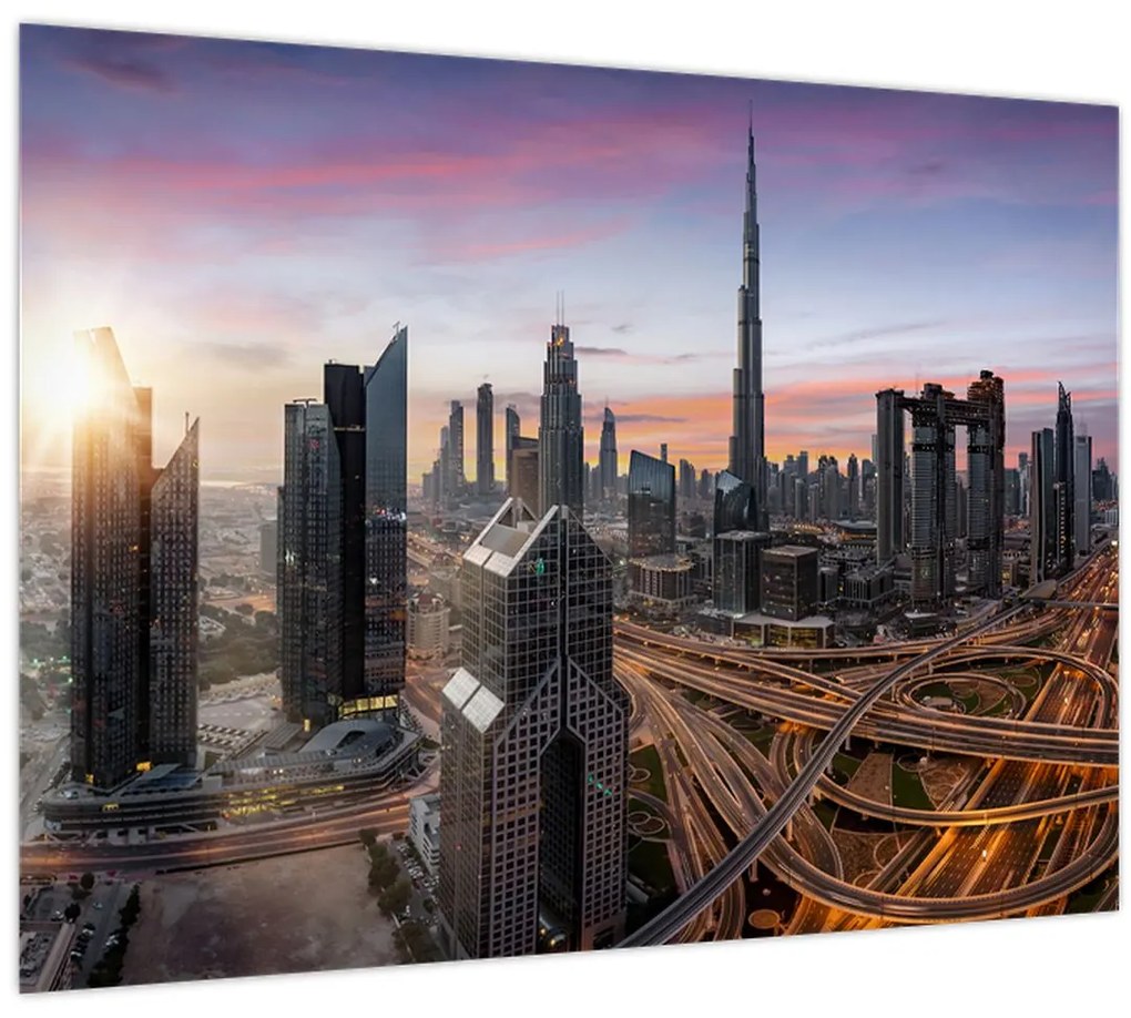 Üveg kép - Dubai panorámája (70x50 cm)