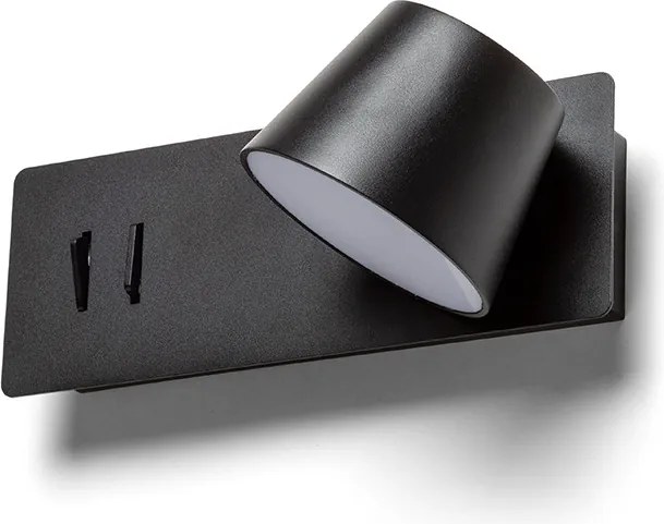 RENDL AMADEUS nástěnná s podsvícením černá 230V LED 4+6W 3000K
