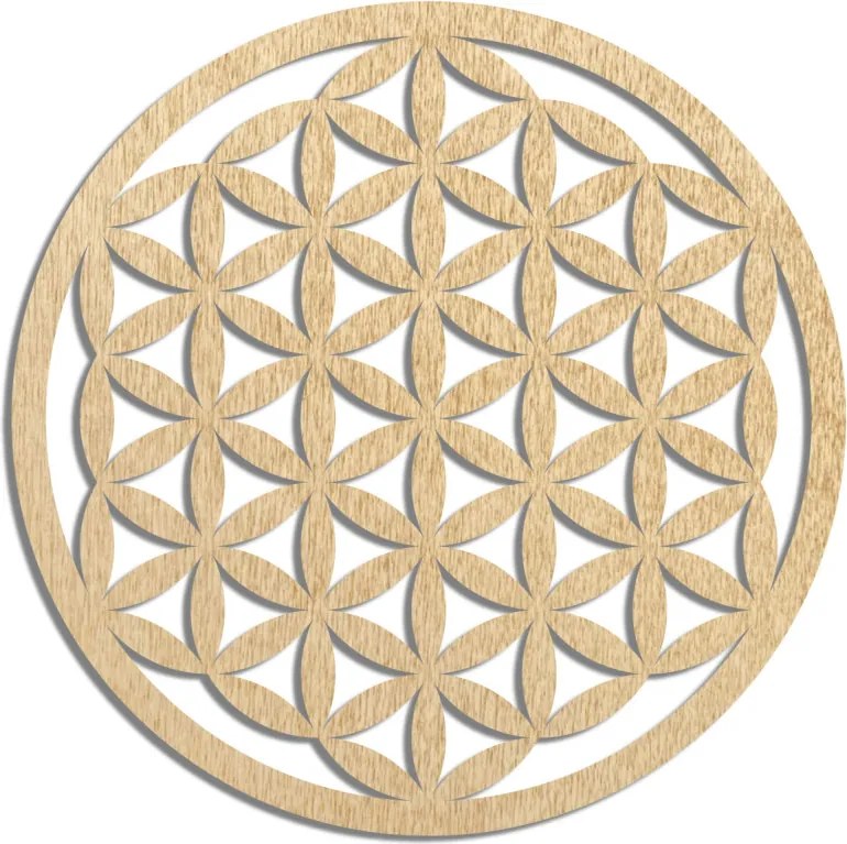 Elegáns, faragott fa mandala falra - FLORUM