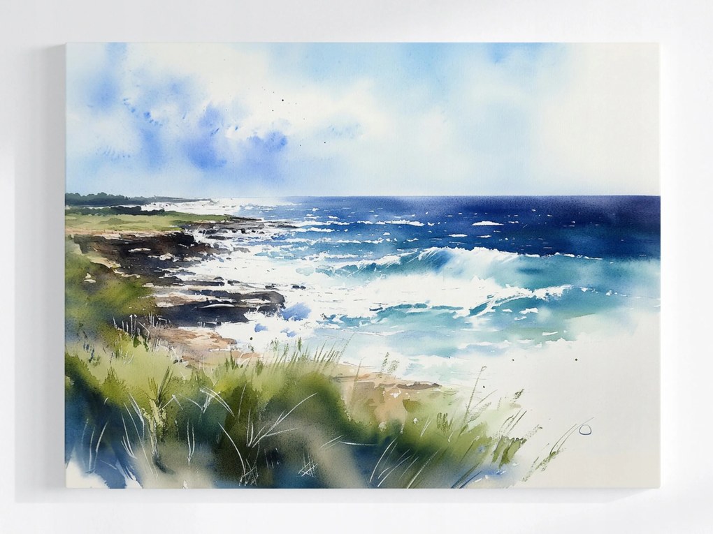 Vászonkép Canvas Tájkép Kilátás Tenger Tengerpart Hullámok Tengerpart 80x60