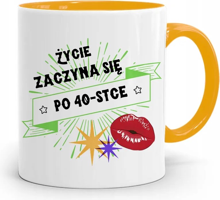 Születésnapra 40 40-es 40-es Bögre Sárga Ajándék fényképes nyomattal