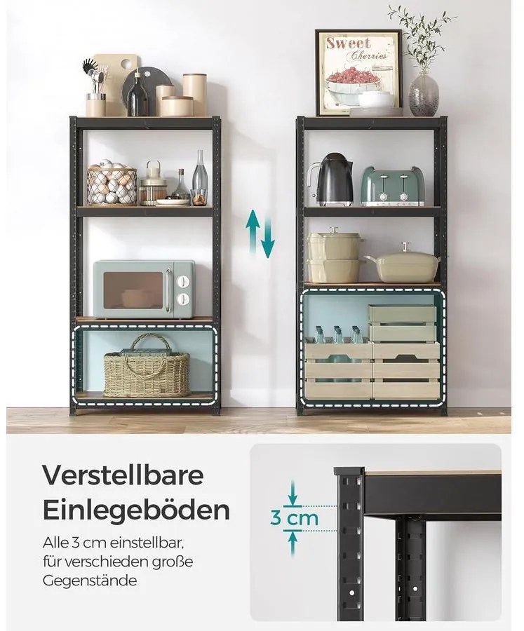 Álló polc, könyvespolc, tárolópolc 40 × 80 × 160 cm, barna/fekete