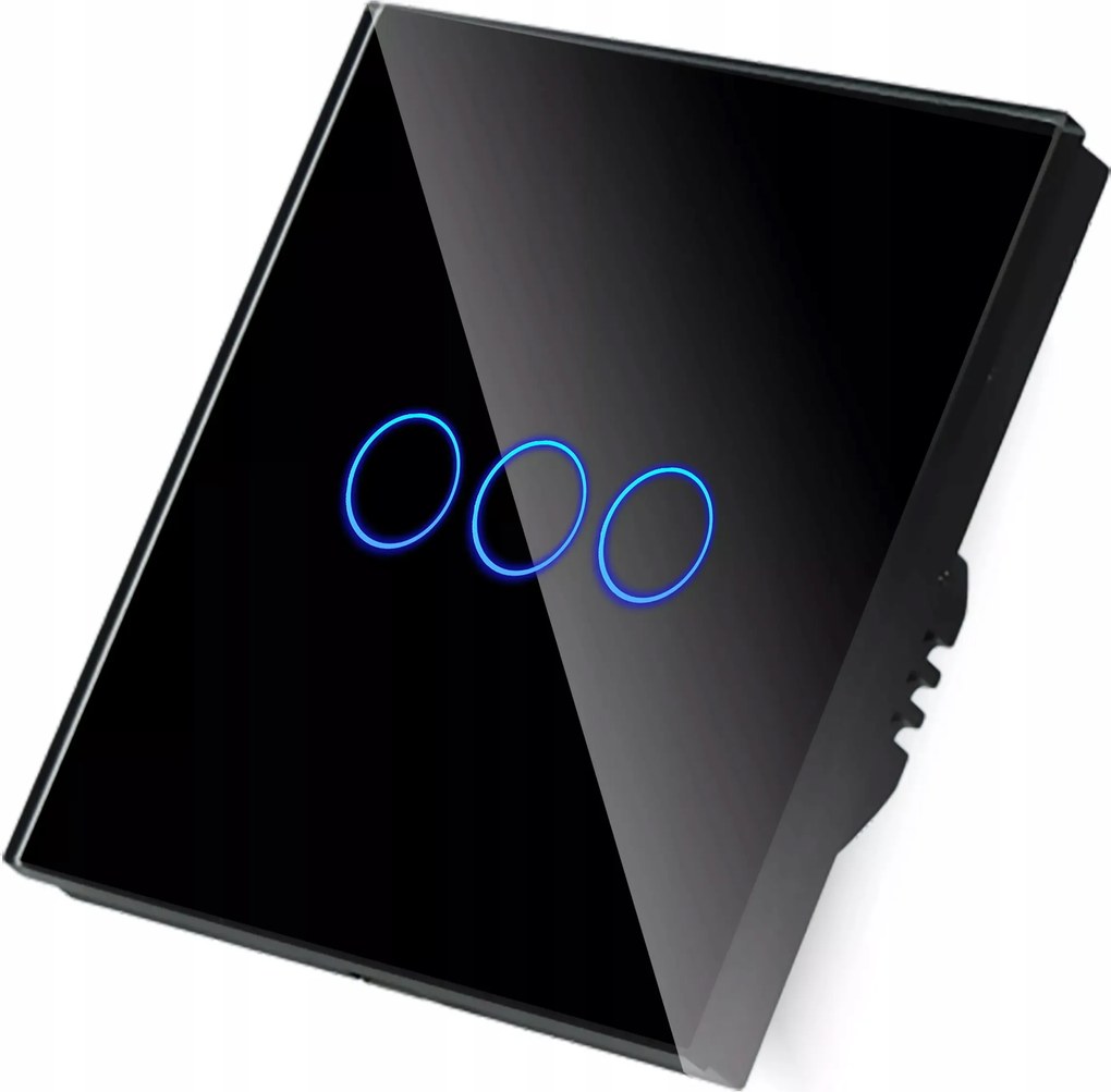 Érintőkapcsoló Fény Hármas Üveg Kapcsoló Kikapcsoló N 3G Fekete