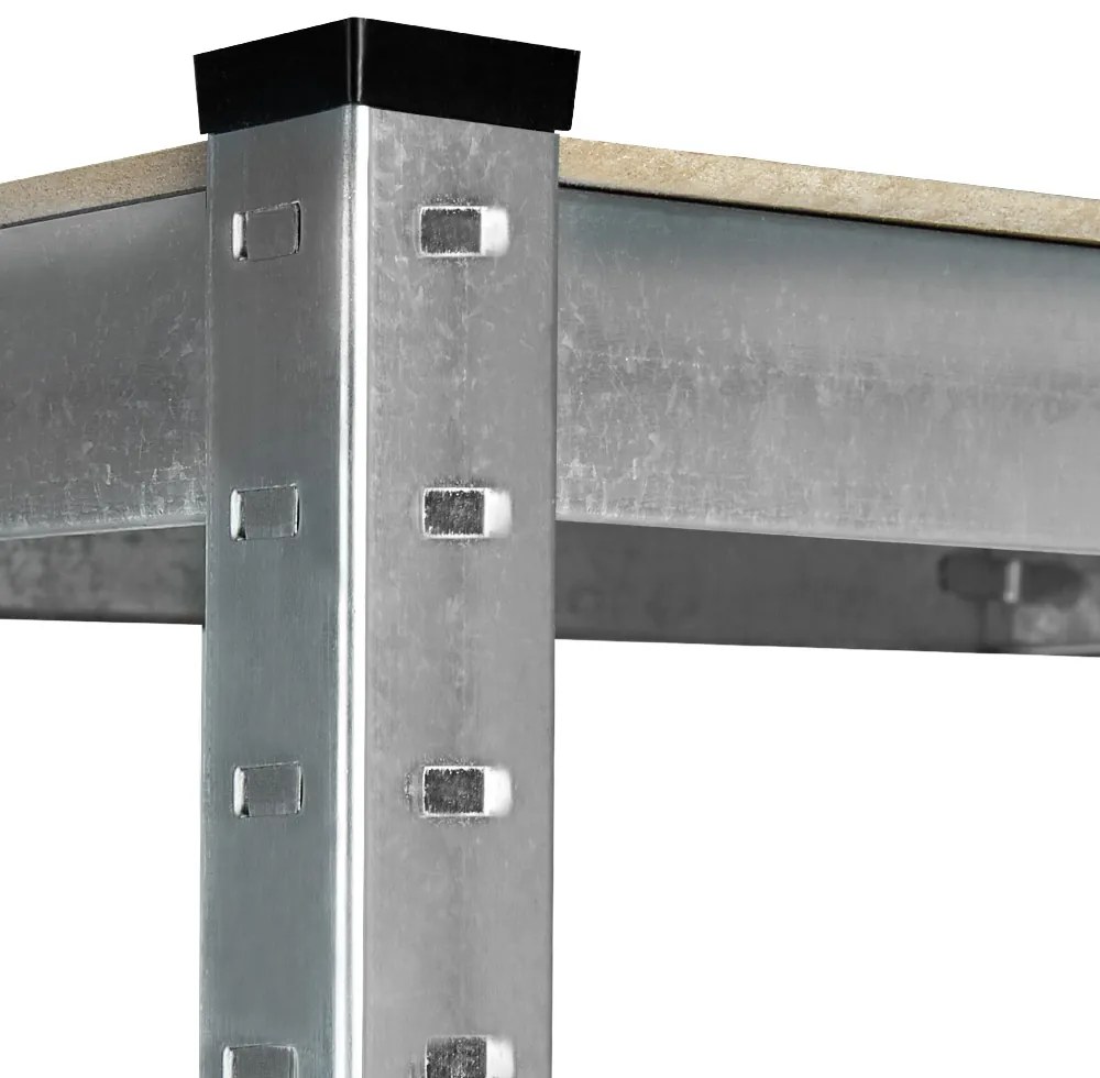 monzana® 2 db 180x90x40 cm-es polcból álló készlet - ezüst színű