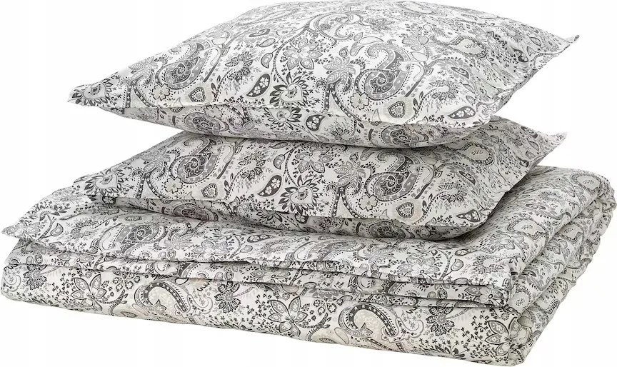 Ikea paplanhuzat és 2 párnahuzat Rodgersia szürke/fehér 200x200/50x60cm