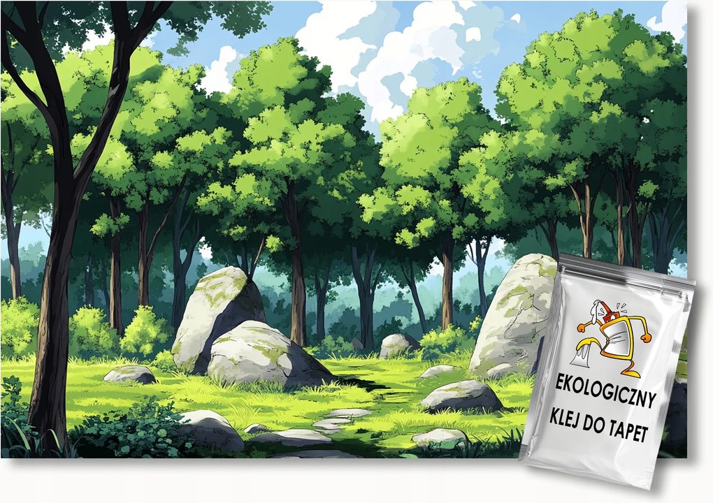 Fotótapéta Flizelina Tájkép Grafika Erdő Fák Anime Ghibli 250x175 ragasztó