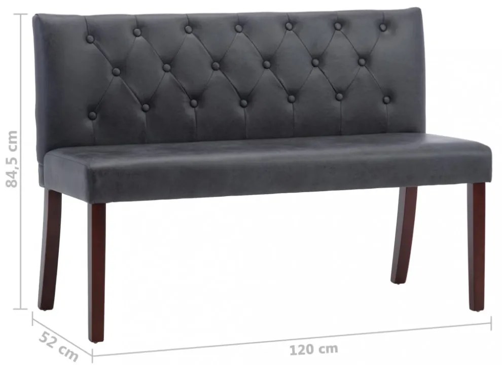 szürke művelúr pad 120 cm