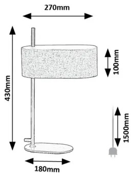 Rabalux 74241 - Asztali lámpa NARMIN 1xE14/40W/230V