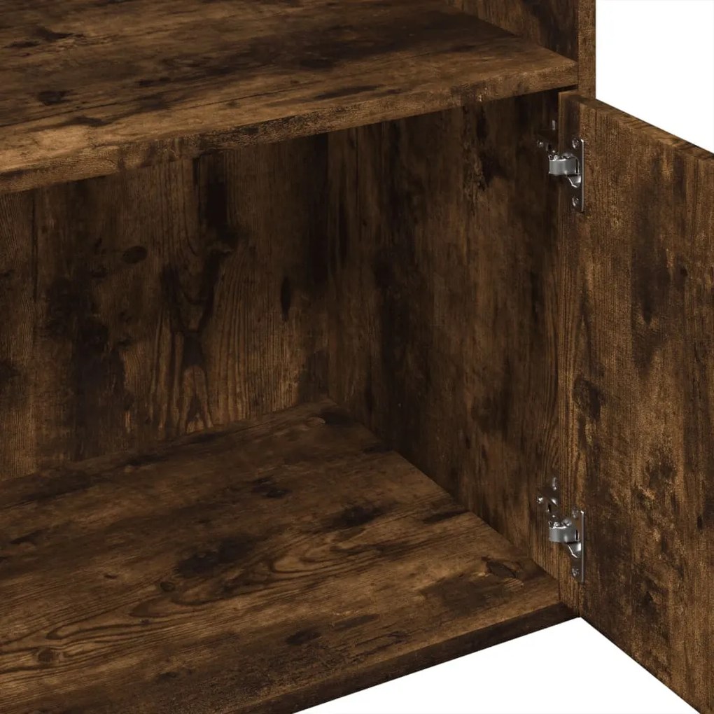 füstös tölgy színű szerelt fa könyvespolc 100 x 36 x 189 cm