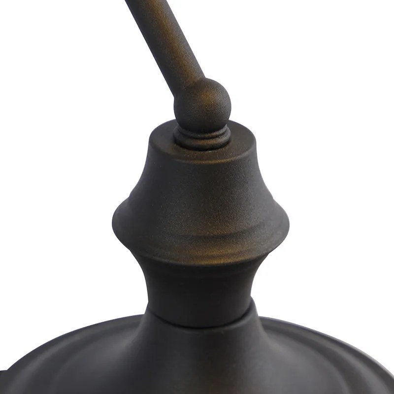 Klasszikus jegyzői lámpa fekete opál üveggel - Banker