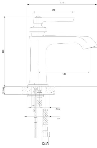 OMNIRES AM5210CR - Mosdócsap ARMANCE 18 cm fényezett króm