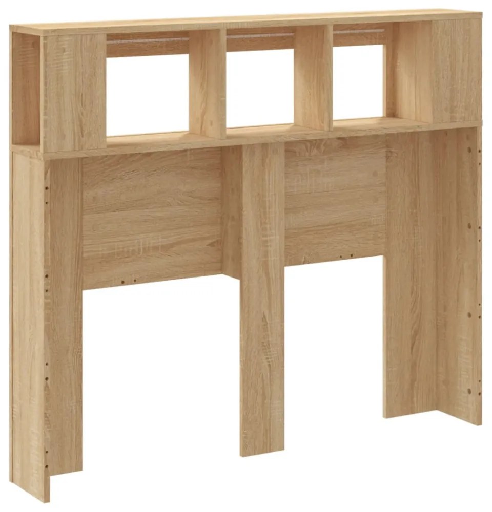 sonoma tölgy színű szerelt fa LED-es fejtámla 120x18,5x103,5 cm