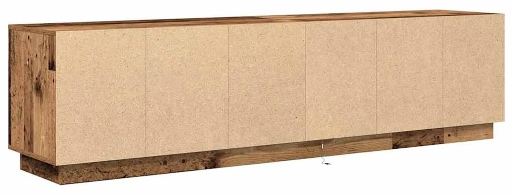 antik fa színű TV-szekrény LED-lámpákkal 193,5x41x50 cm