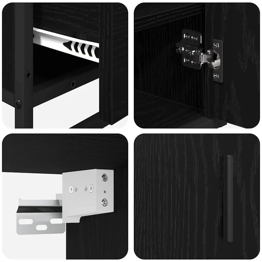 Fürdőszoba bútor szett 3 pcs Musta tammi 65 x 33 x 60 cm