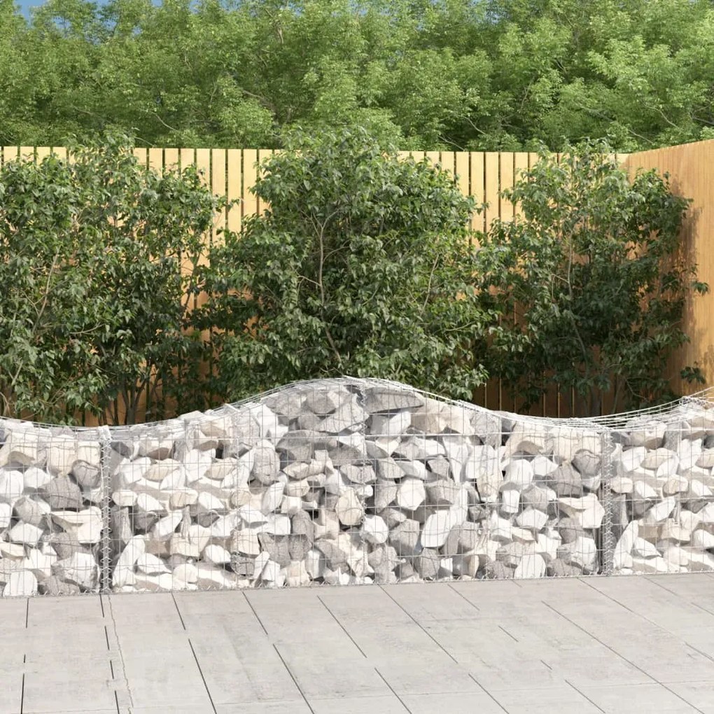 14 db íves horganyzott vas gabion kosár 200x50x60/80 cm