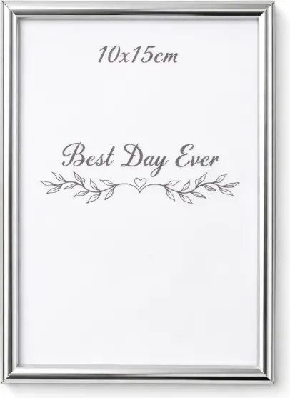 Képkeret 10x15 ezüst fém álló Best Day Ever