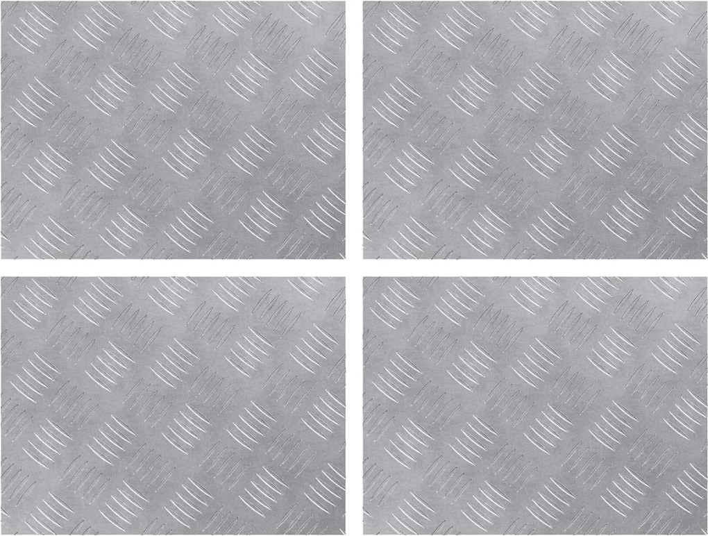 vidaXL Lépcsőfok Négyszögletes 4 pcs Ezüst 40 x 30 cm Alumínium