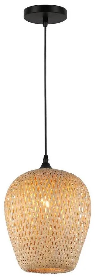 Csillár zsinóron ALMA 1xE27/60W/230V átm. 23 cm bambusz
