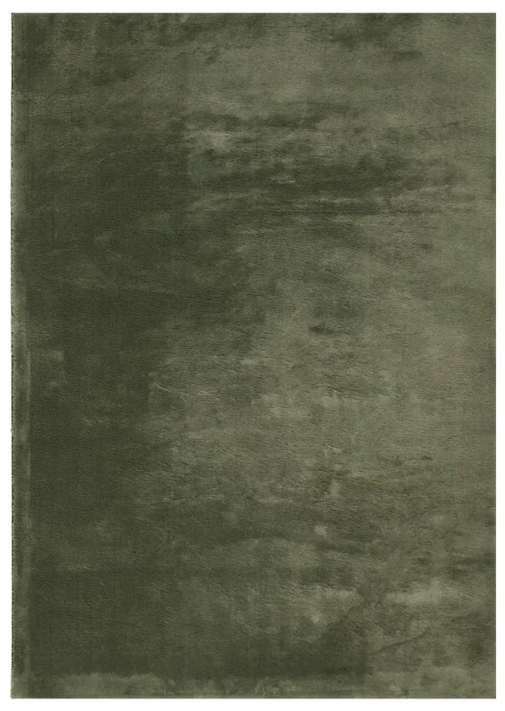 HUARTE erdőzöld rövid szálú puha és mosható szőnyeg 140x200 cm