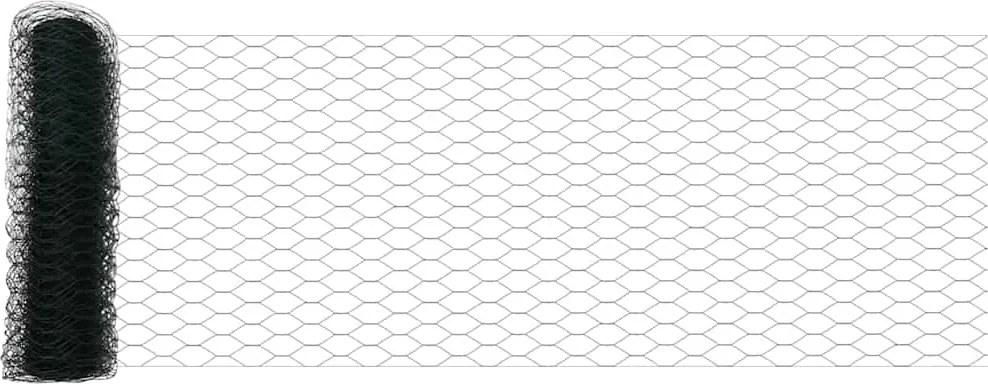 vidaXL Hexagon kerítés Zöld 0,4 x 25 m PVC