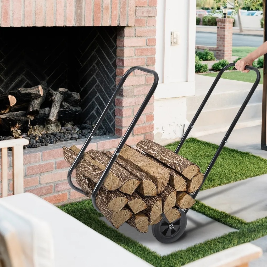 AUREL tűzifa szállító kocsi, 56x45x105cm, fekete Gardebruk