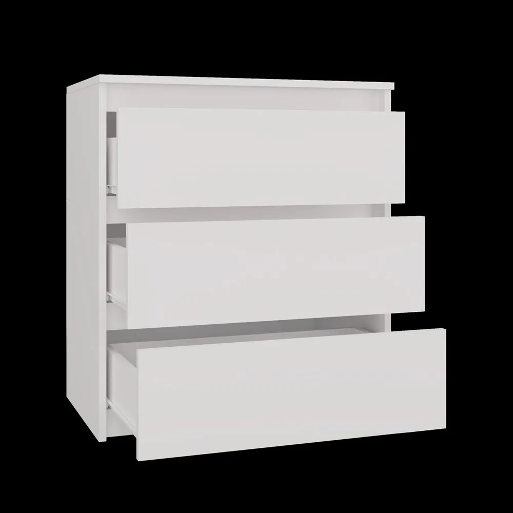 Drohmo K3 fiókos szekrény, 70x78x43 cm, fehér