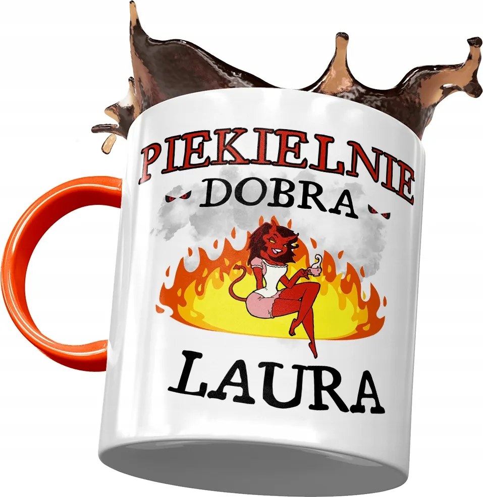 Narancssárga bögre Laura Barátnő Feleség Nyomtatott Fotóval