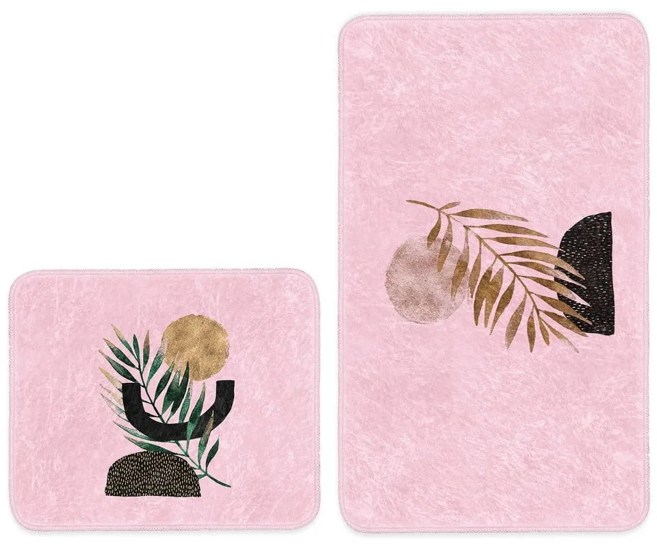 Rózsaszín fürdőszobai kilépő szett 2 db-os 60x100 cm – Mila Home