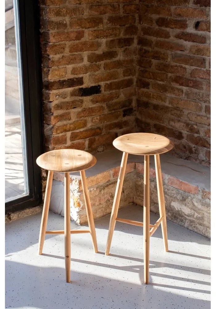 Natúr színű tölgyfa bárszék (ülésmagasság 75 cm) Blanc – Gazzda